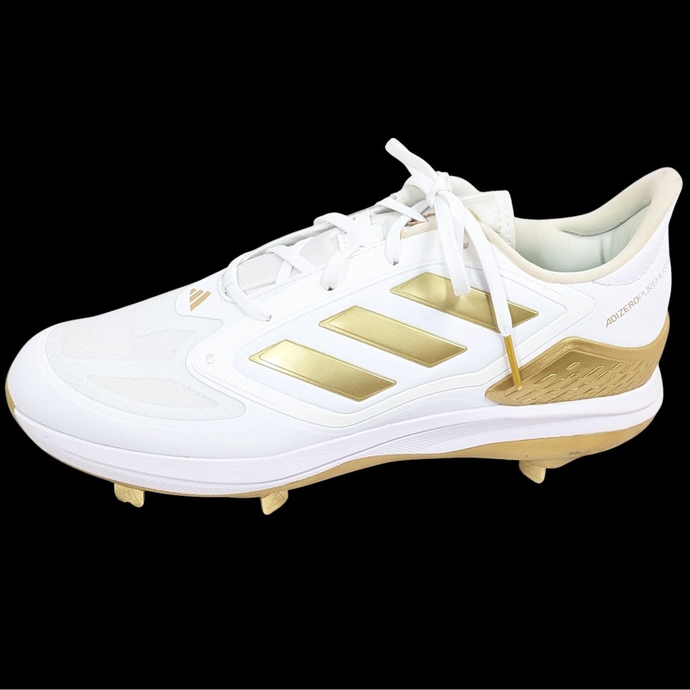 adidas Women's adizero PureHustle 3 Elite Metal Softball Cleats White/Gold 13